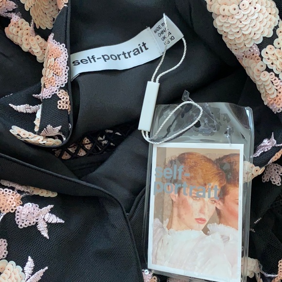 Self Portrait Sleeveless Midnight Floral Dress - Picture 10 of 13